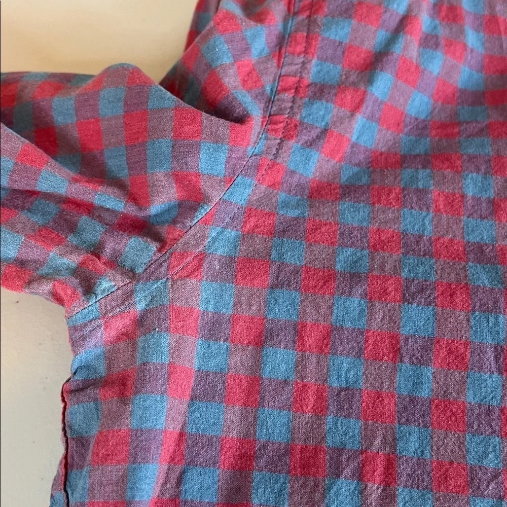 JCrew Classic Fit Stretch Button Down Shirt Red/Blue Plaid Size Small